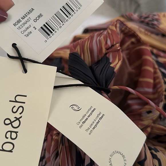 NWT Ba&Sh Nastasia summer maxi length halter neck draped dress - Picture 3 of 10